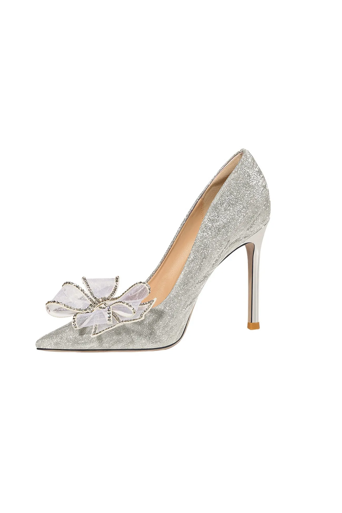Amozae-Rhinestone Bow-tie High Heels