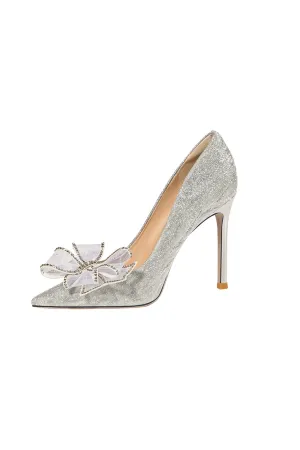 Amozae-Rhinestone Bow-tie High Heels
