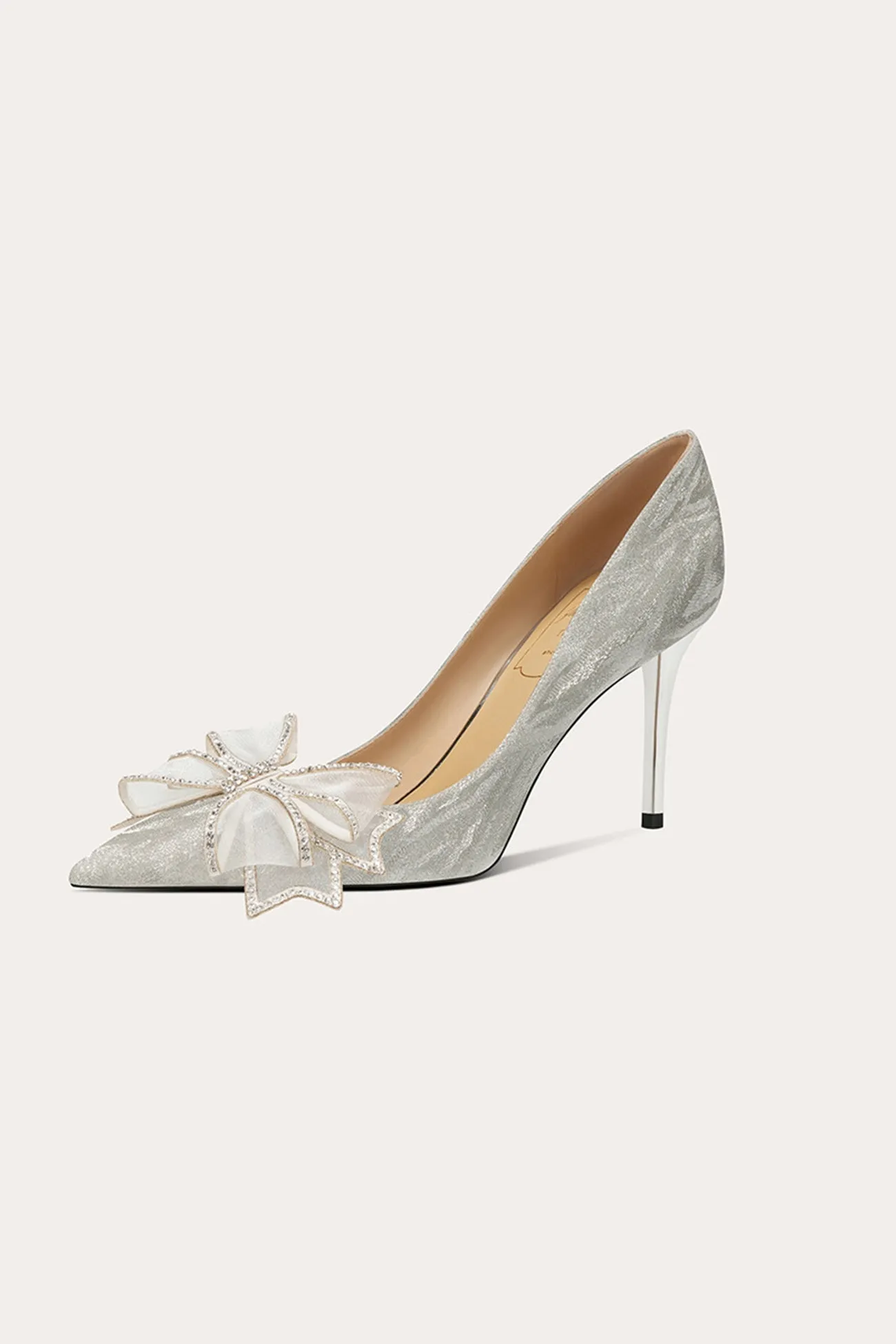 Amozae-Rhinestone Bow-tie High Heels