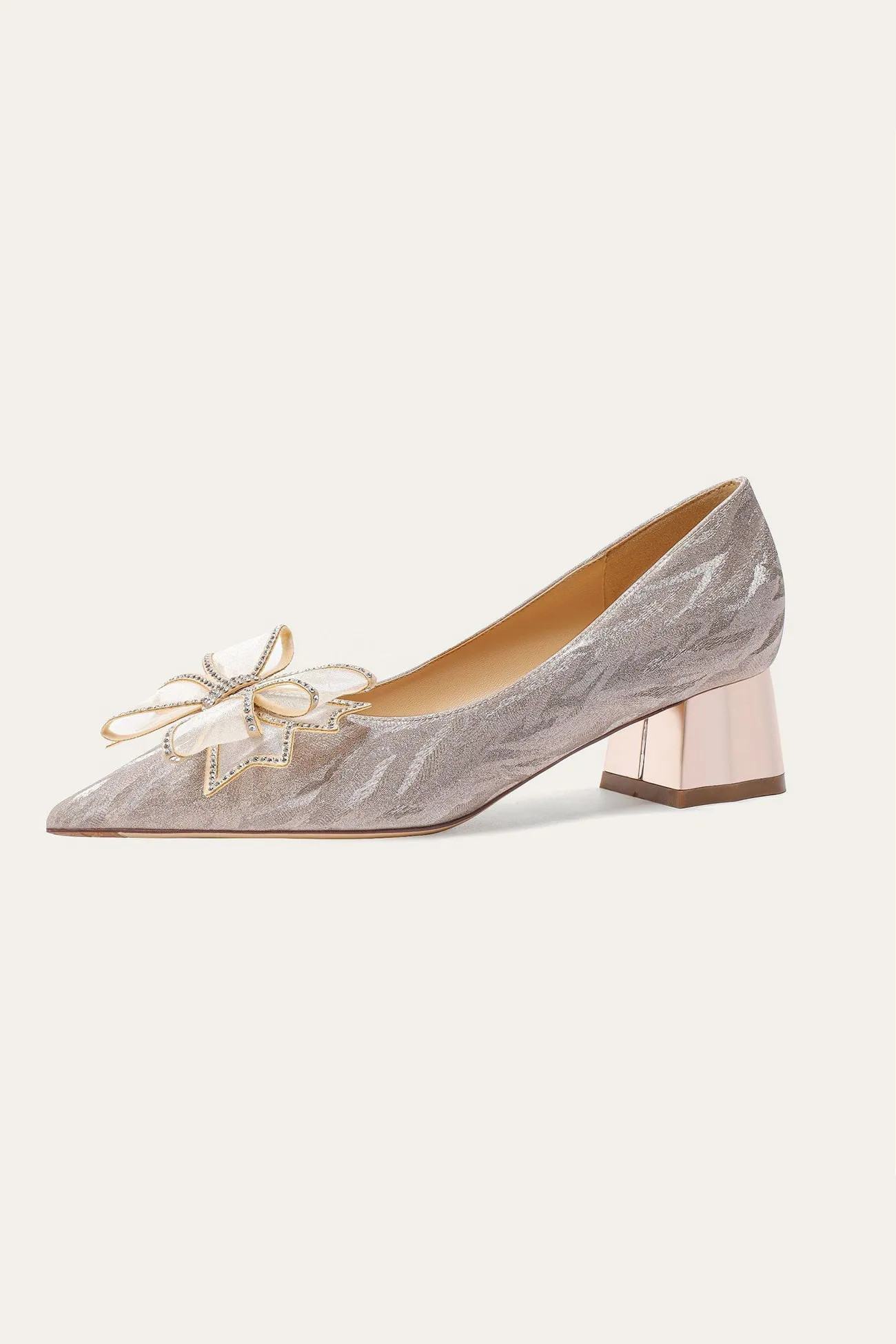 Amozae-Rhinestone Bow-tie High Heels