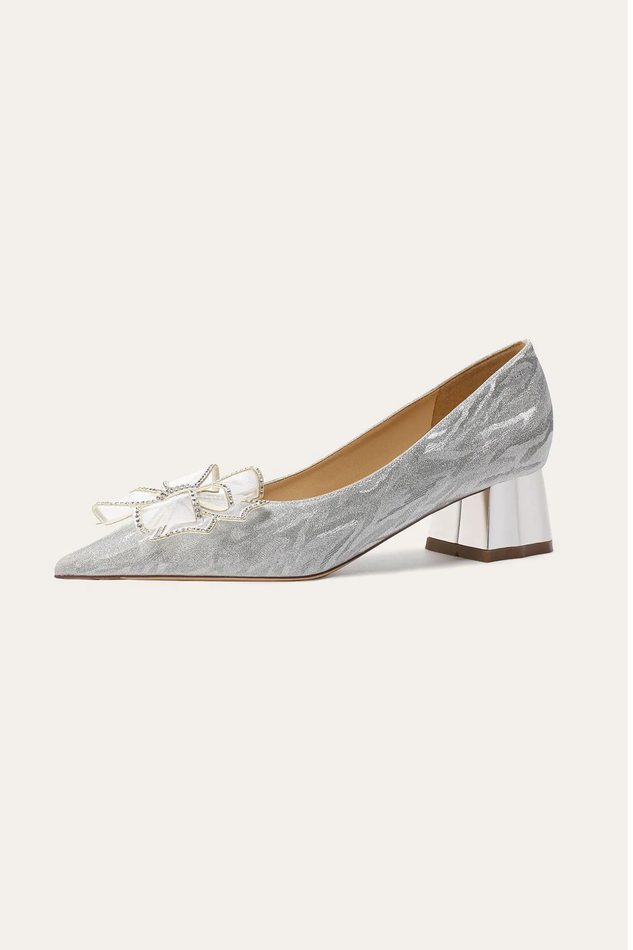 Amozae-Rhinestone Bow-tie High Heels