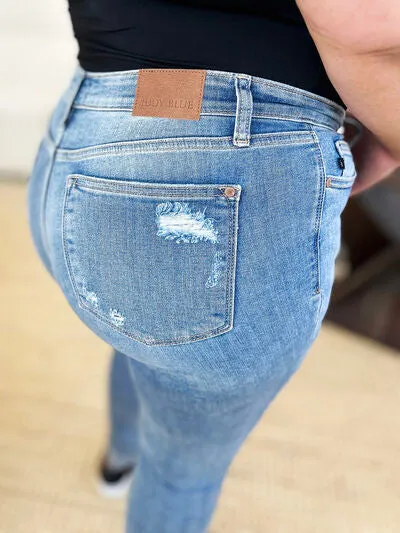 Anahi Mid-Rise Destroy & Cuff Skinny Jeans | Judy Blue