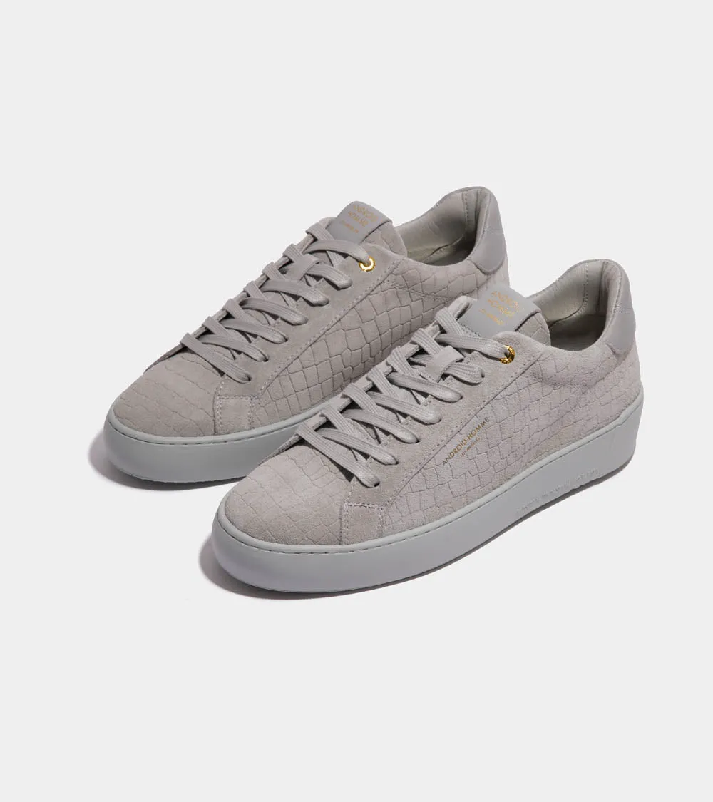 Android Homme Zuma Grey Caiman Croc Emboss Suede AHP241-13