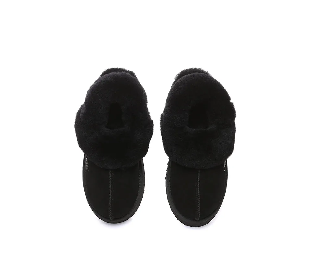 AUSTRALIAN SHEPHERD® UGG Slippers Women Removable Wool Strap Slingback Platform Musa