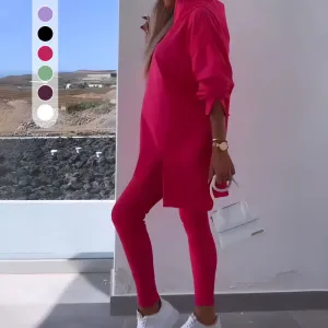  Autumn New Releases   Hooded Sweatshirt & Jogger Leggings 2-Piece Set