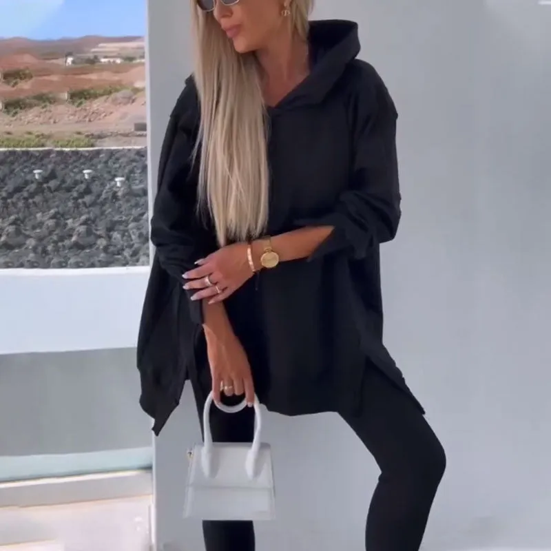  Autumn New Releases   Hooded Sweatshirt & Jogger Leggings 2-Piece Set