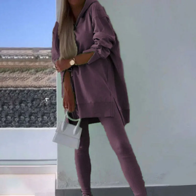  Autumn New Releases   Hooded Sweatshirt & Jogger Leggings 2-Piece Set