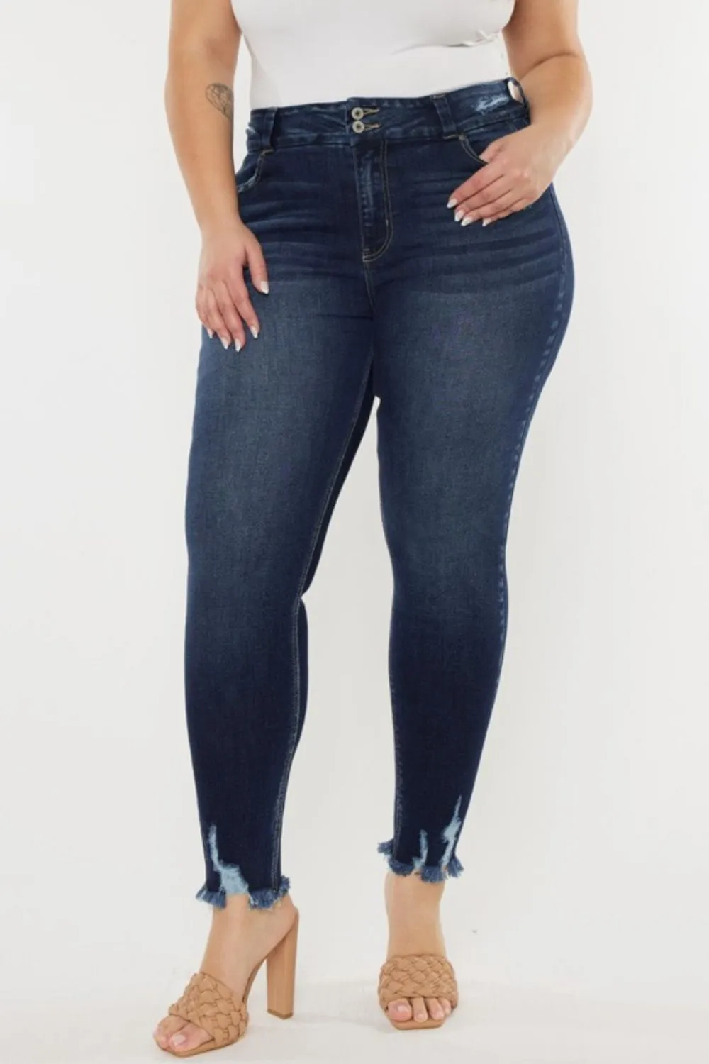 Bailey Cat's Whiskers Raw Hem High-Waist Jeans | Kancan