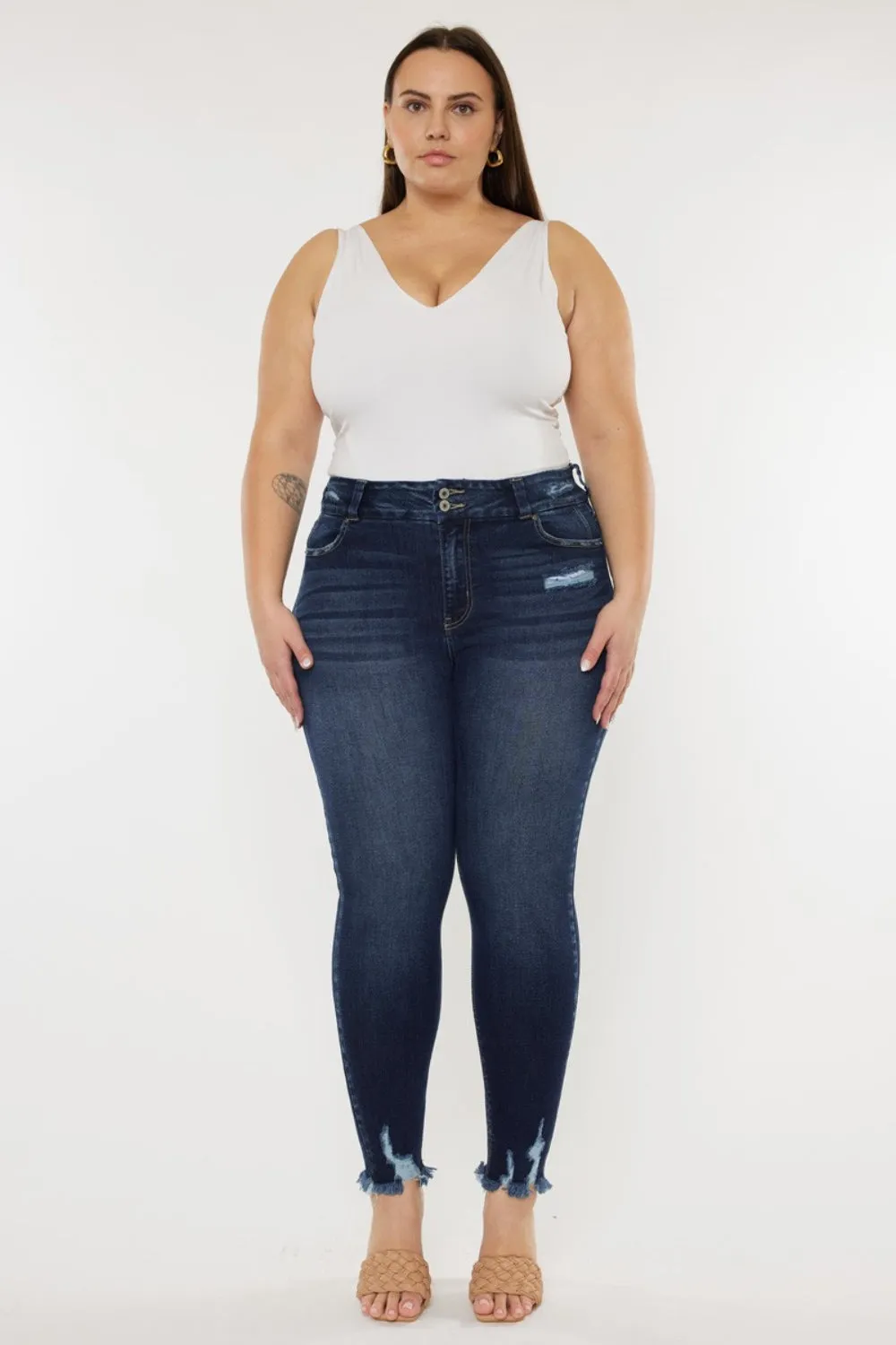 Bailey Cat's Whiskers Raw Hem High-Waist Jeans | Kancan