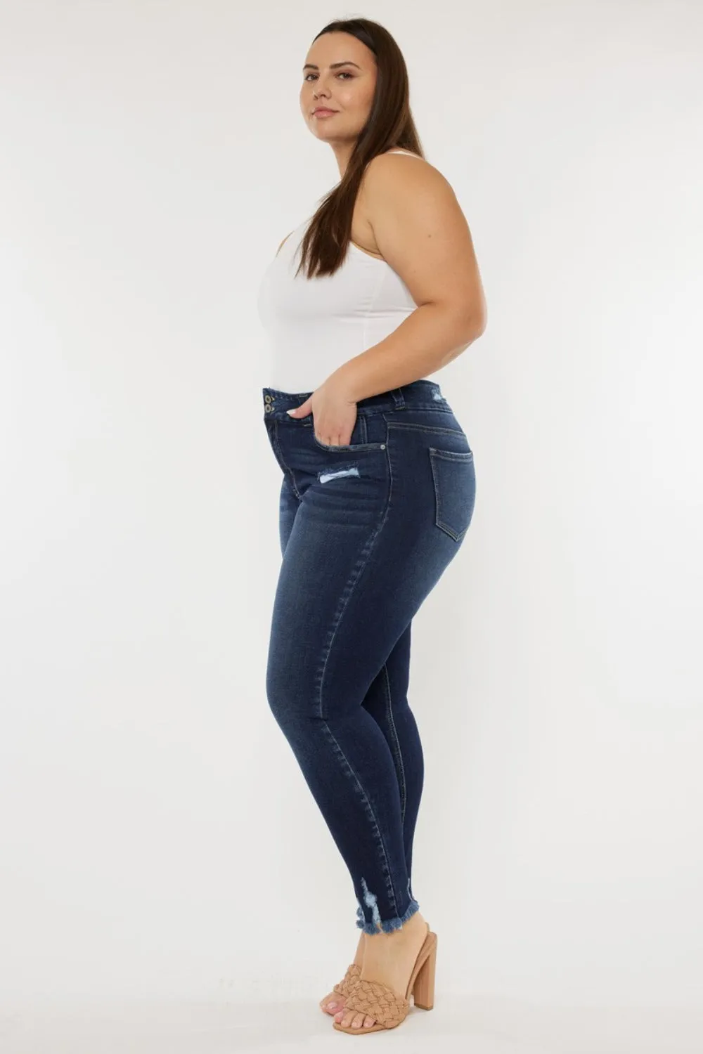 Bailey Cat's Whiskers Raw Hem High-Waist Jeans | Kancan
