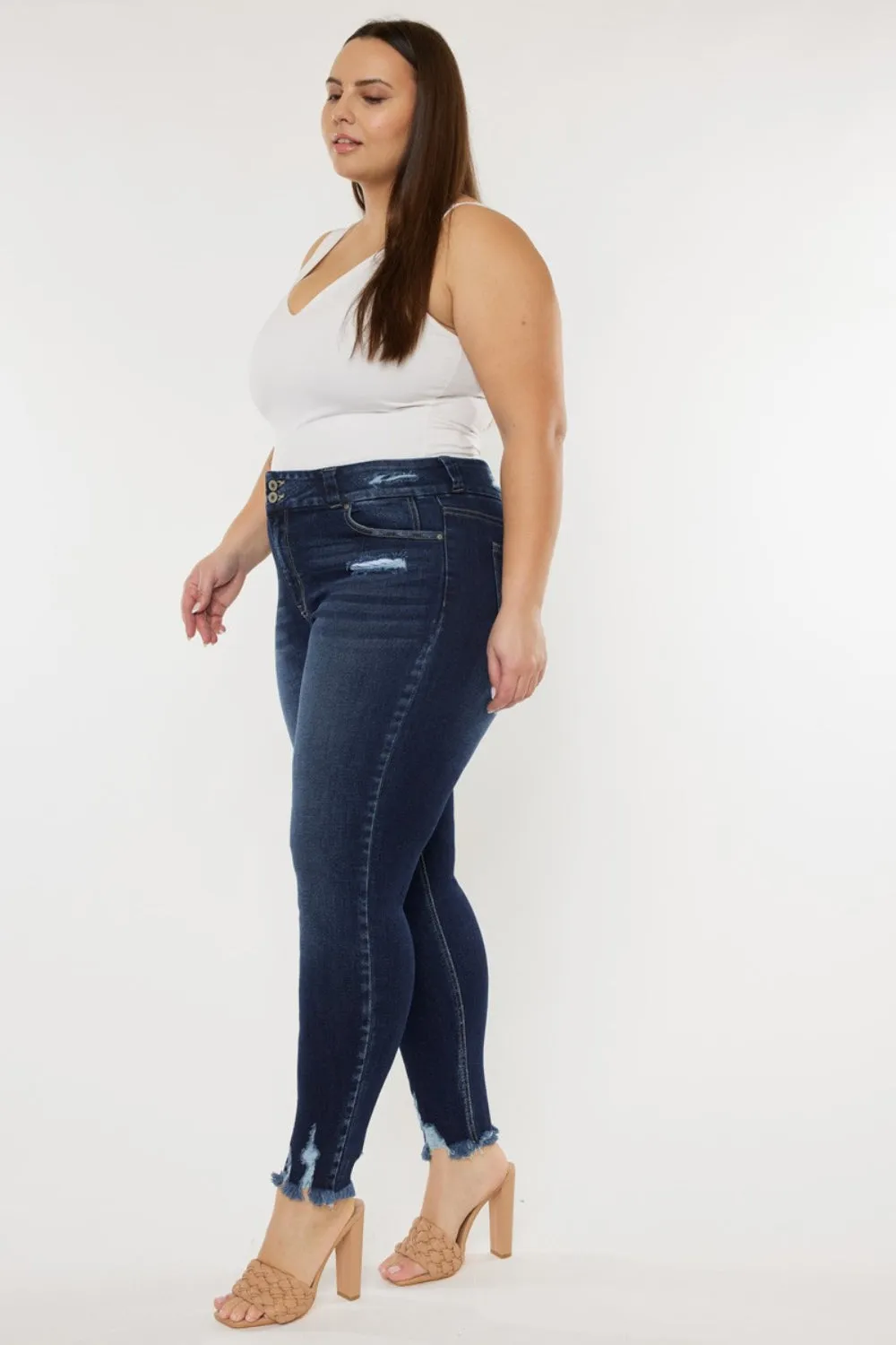 Bailey Cat's Whiskers Raw Hem High-Waist Jeans | Kancan