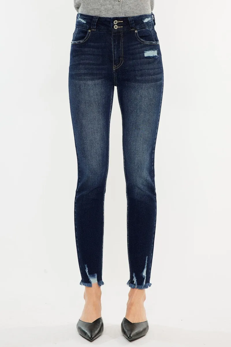 Bailey Cat's Whiskers Raw Hem High-Waist Jeans | Kancan