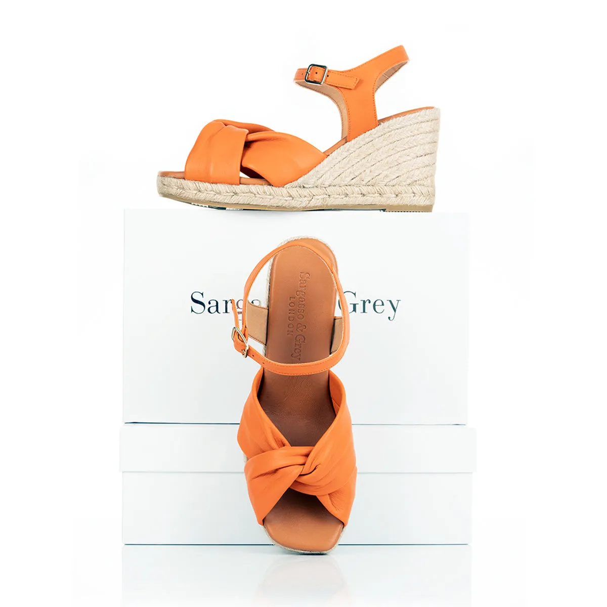 Bertie - Wide Width Wedge Sandal - Burnt Orange