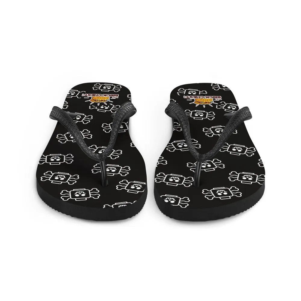 Black Skeleton Flip Flops