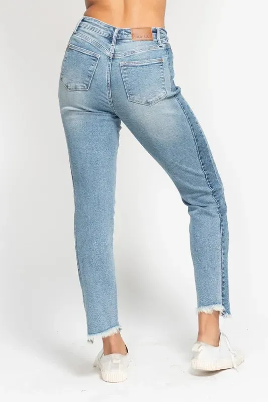 Blaire Vintage Frayed Slim Jeans | Judy Blue