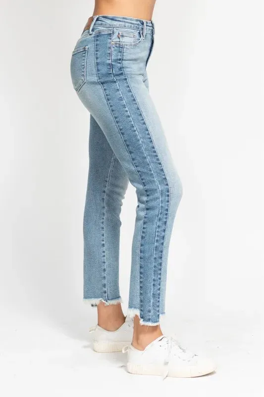 Blaire Vintage Frayed Slim Jeans | Judy Blue