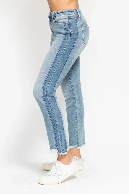 Blaire Vintage Frayed Slim Jeans | Judy Blue