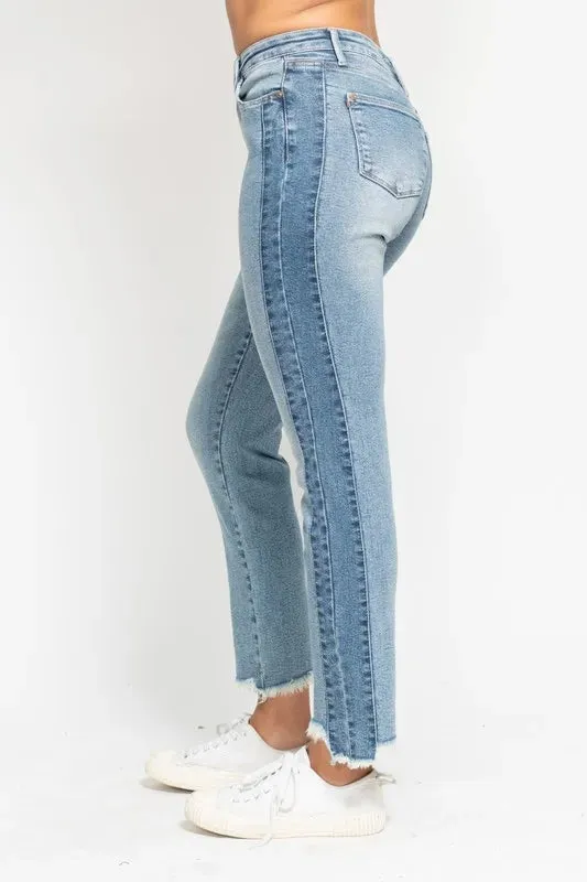 Blaire Vintage Frayed Slim Jeans | Judy Blue