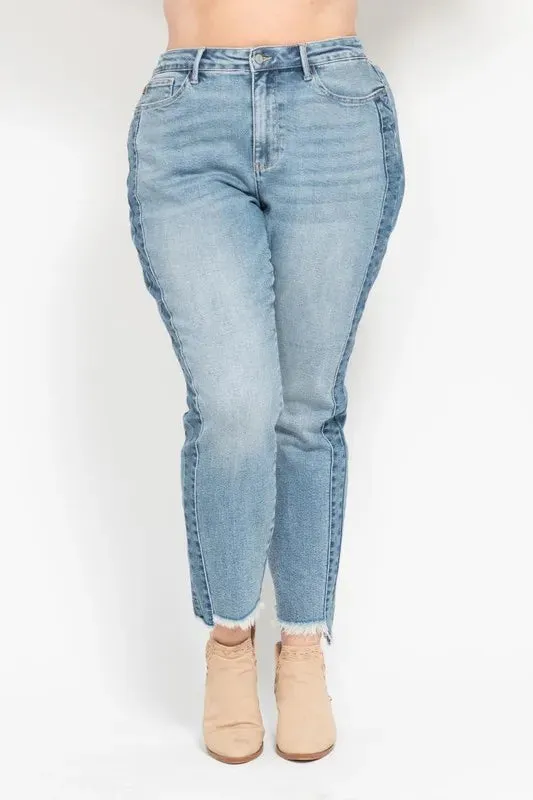 Blaire Vintage Frayed Slim Jeans | Judy Blue