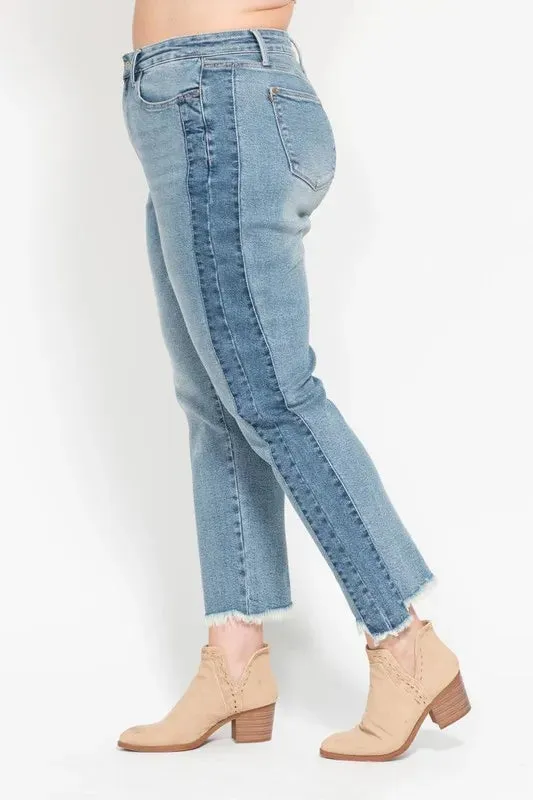 Blaire Vintage Frayed Slim Jeans | Judy Blue