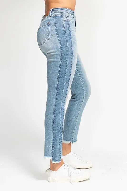Blaire Vintage Frayed Slim Jeans | Judy Blue