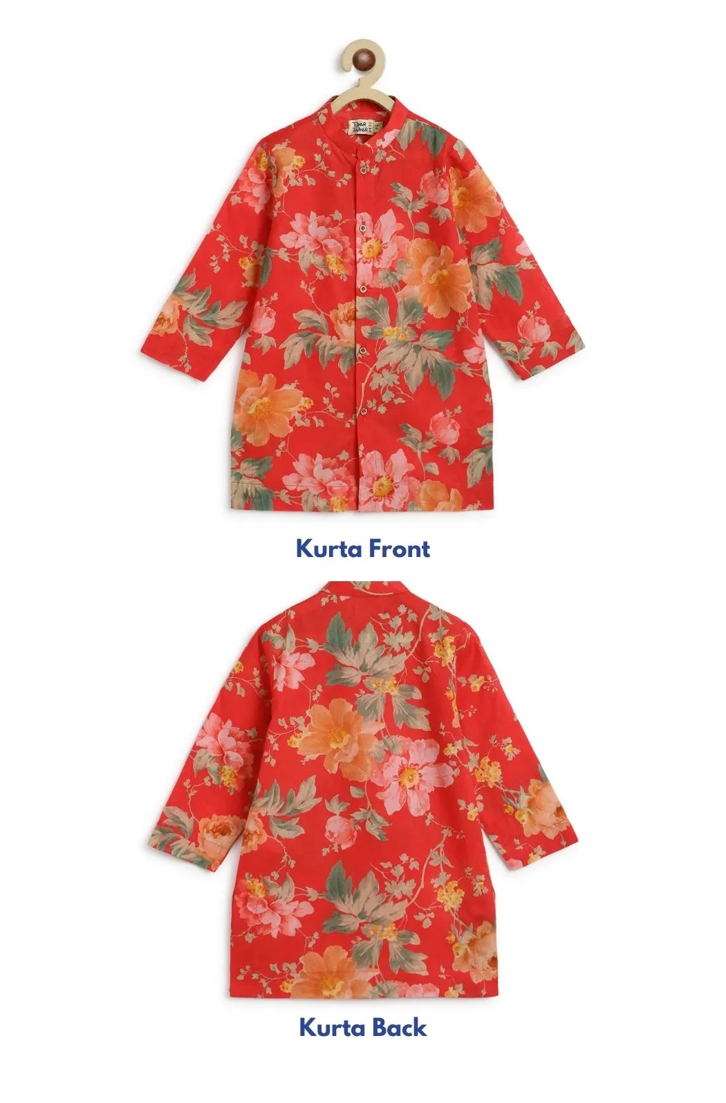 Blossom Bliss Kurta Pyjama Set - Red