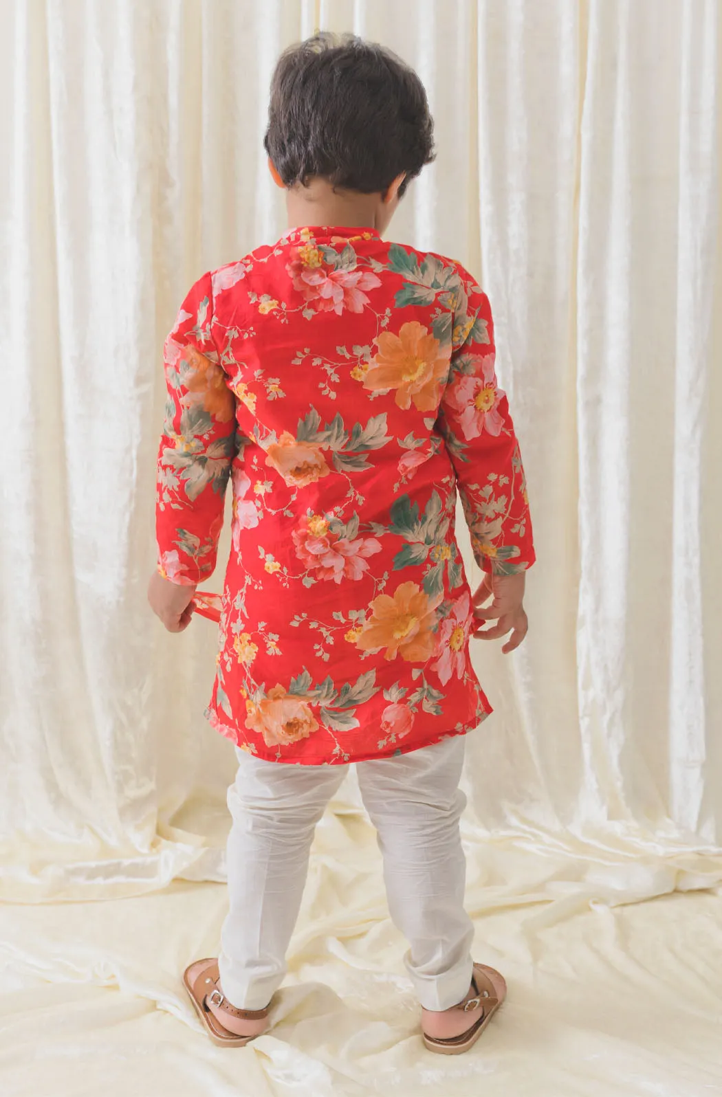 Budding Hero Kurta Pyjama Set - Red