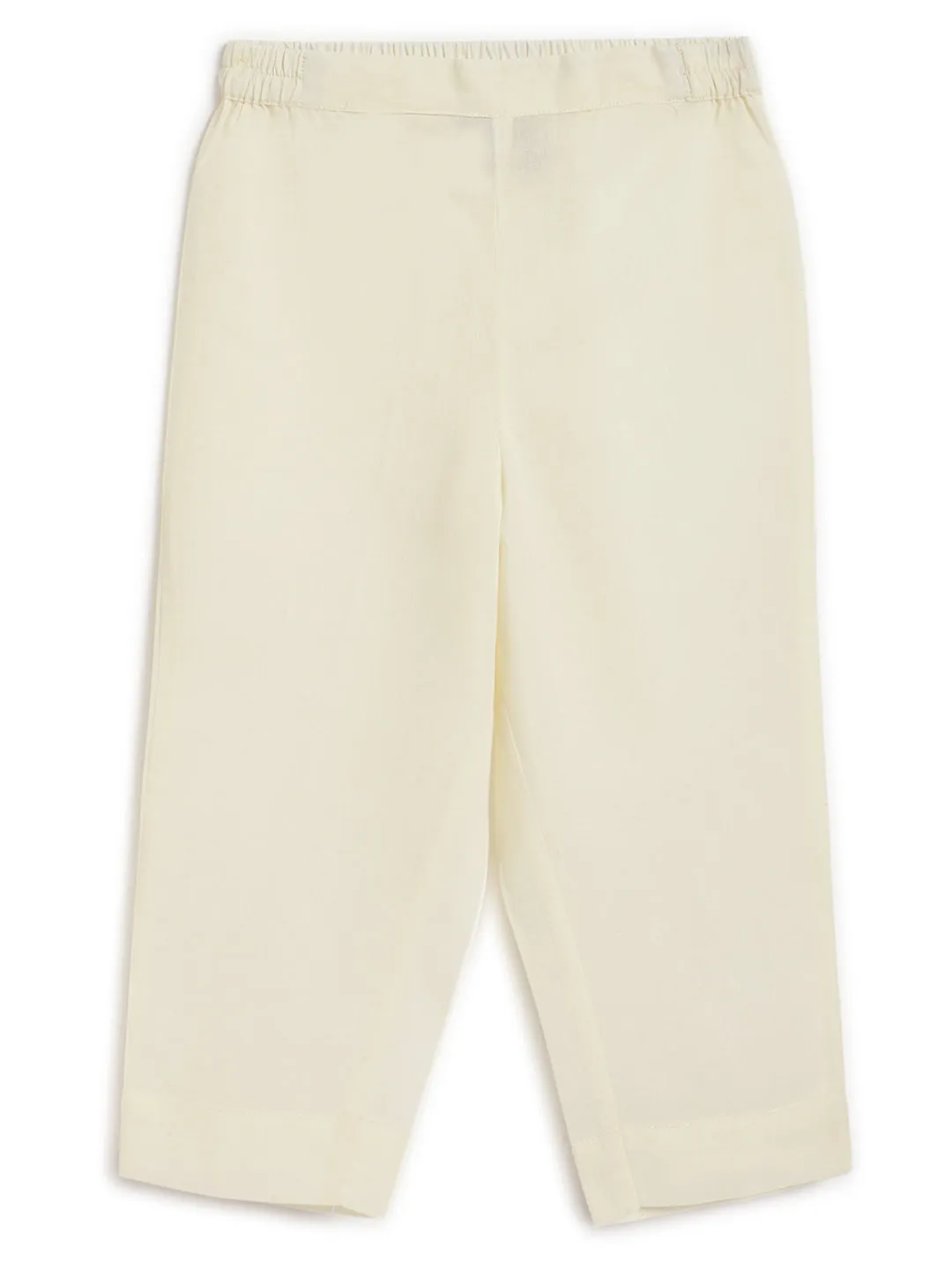 Classic Zari Kurta Pyjama Set - Cream