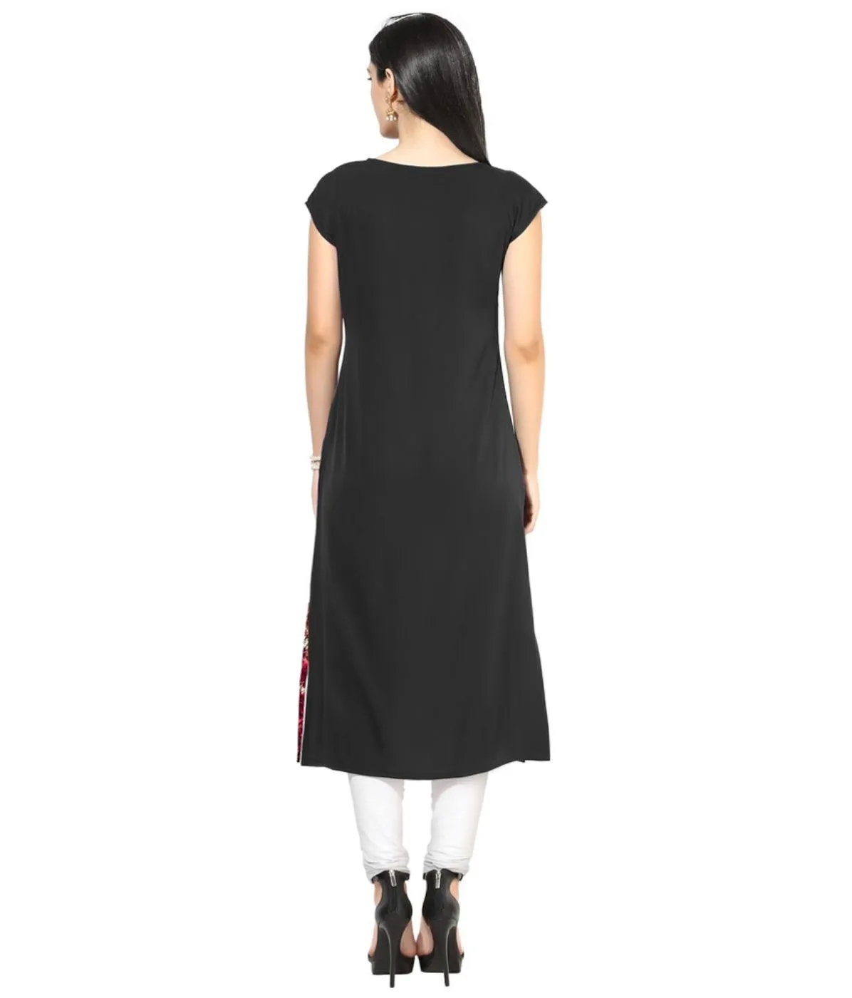 Cream Colored Casual Floral Print Kurti