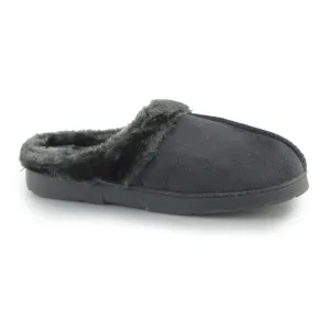 Dr Keller DECATOR Womens Soft Mule Slippers Charcoal