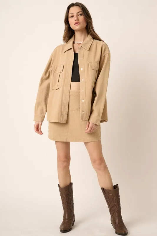 Elaina Twill Mini Skirt