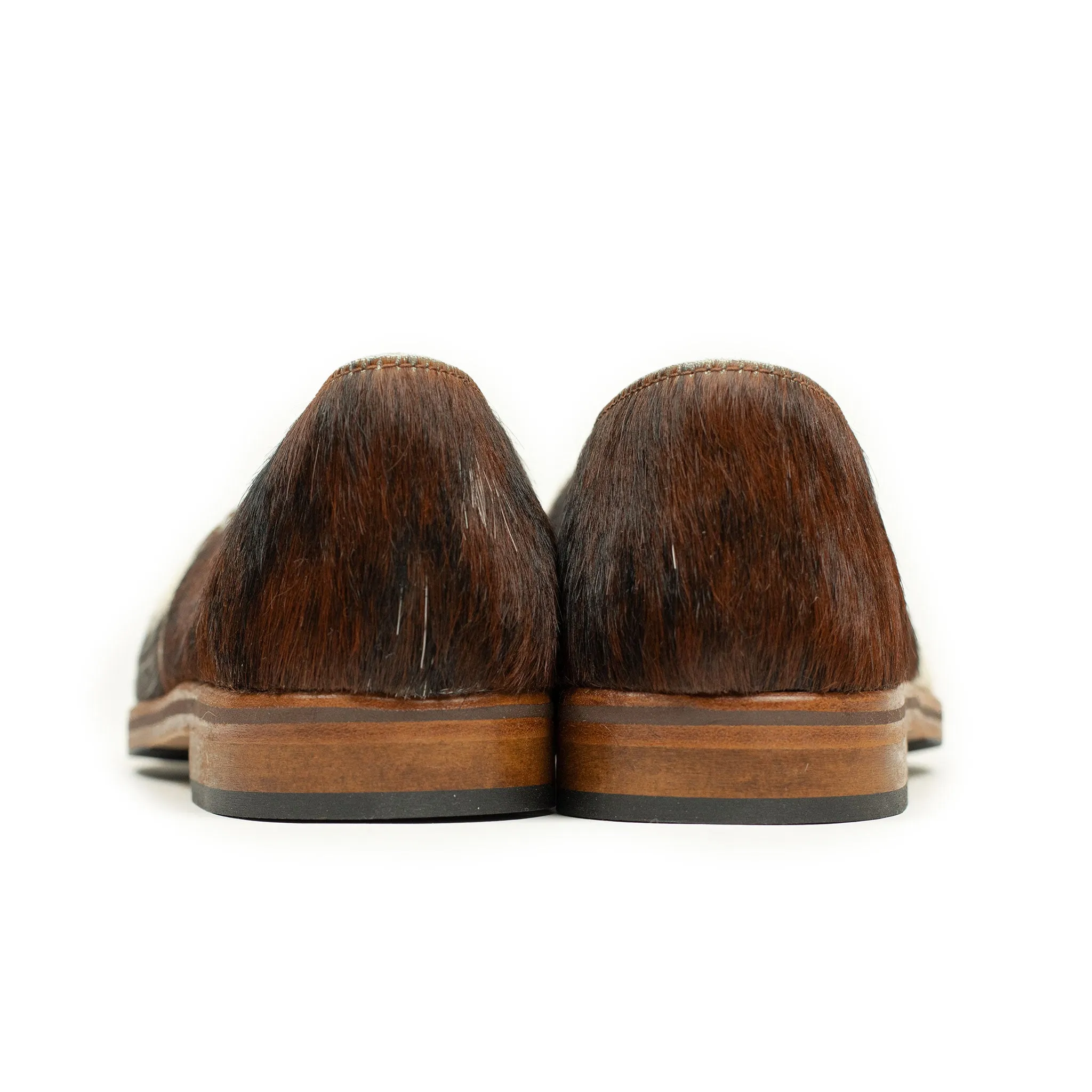 Exclusive Maury sturdy slippers in hair-on Normande calf