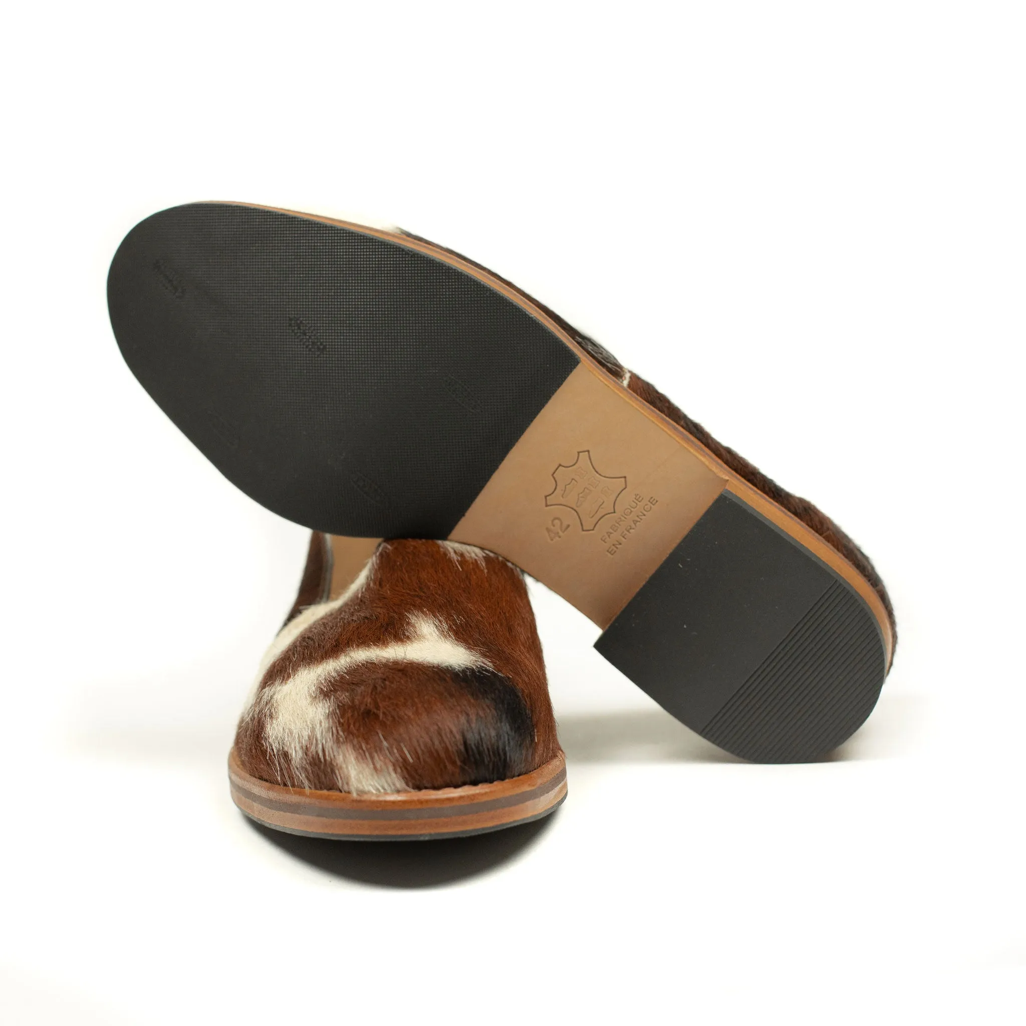 Exclusive Maury sturdy slippers in hair-on Normande calf