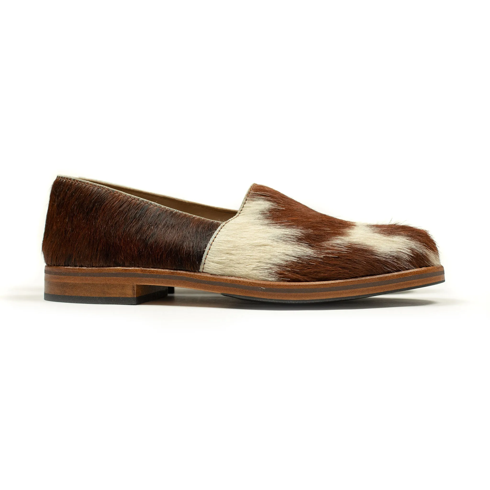 Exclusive Maury sturdy slippers in hair-on Normande calf