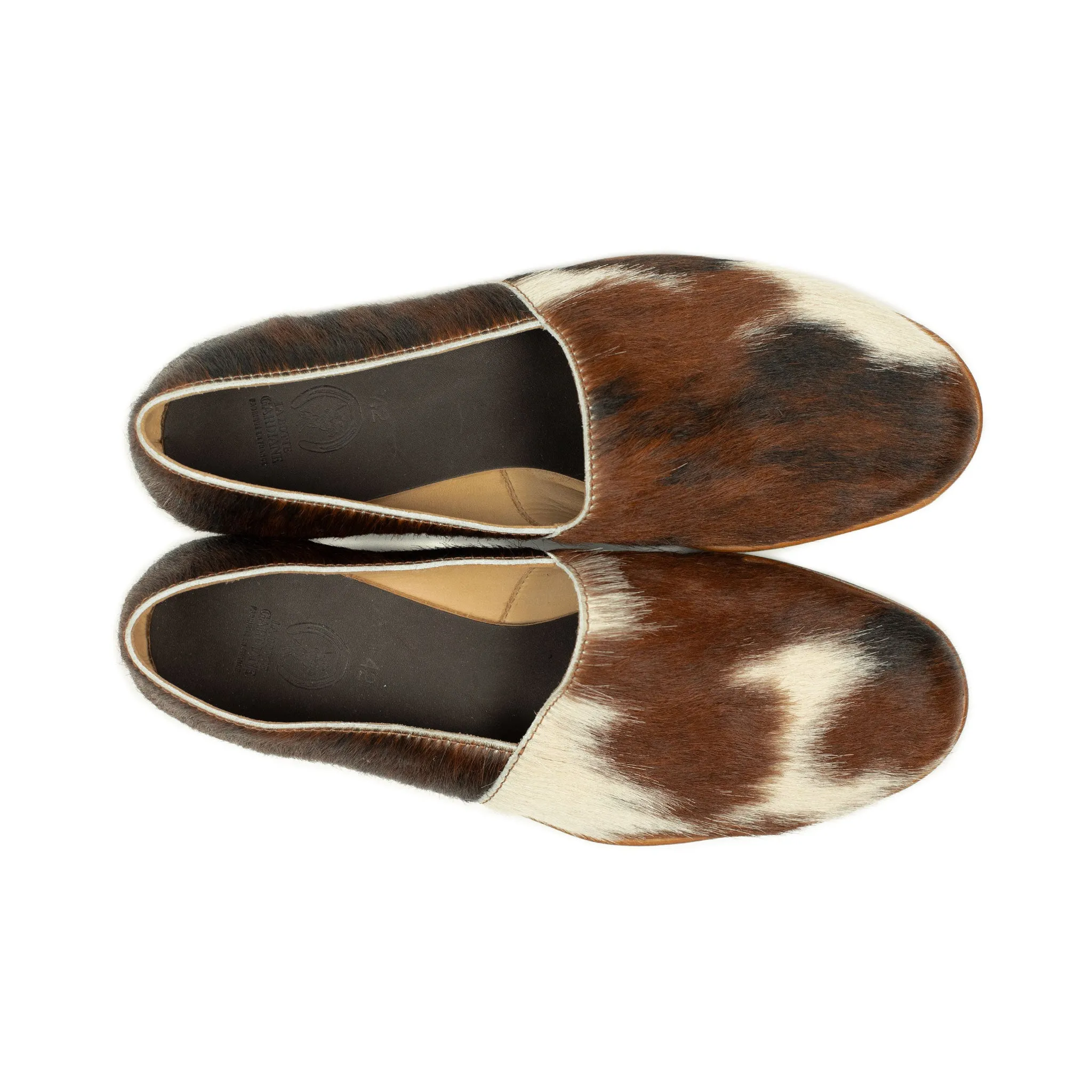 Exclusive Maury sturdy slippers in hair-on Normande calf