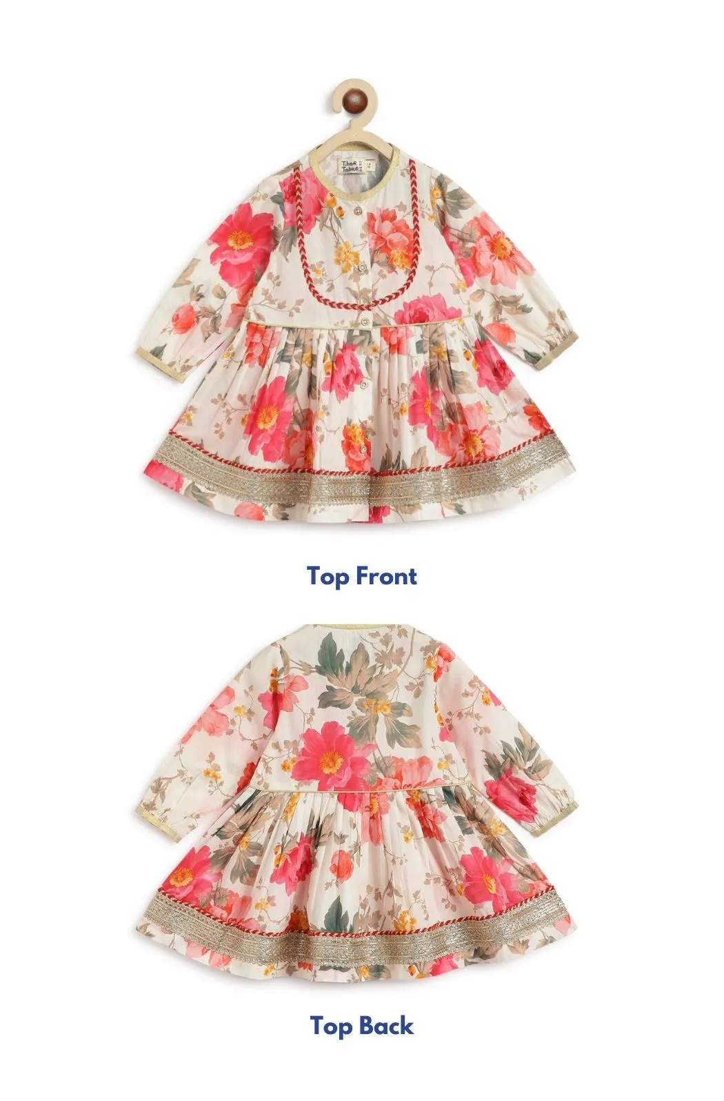 Garden Bloom Angrakha Set - Cream