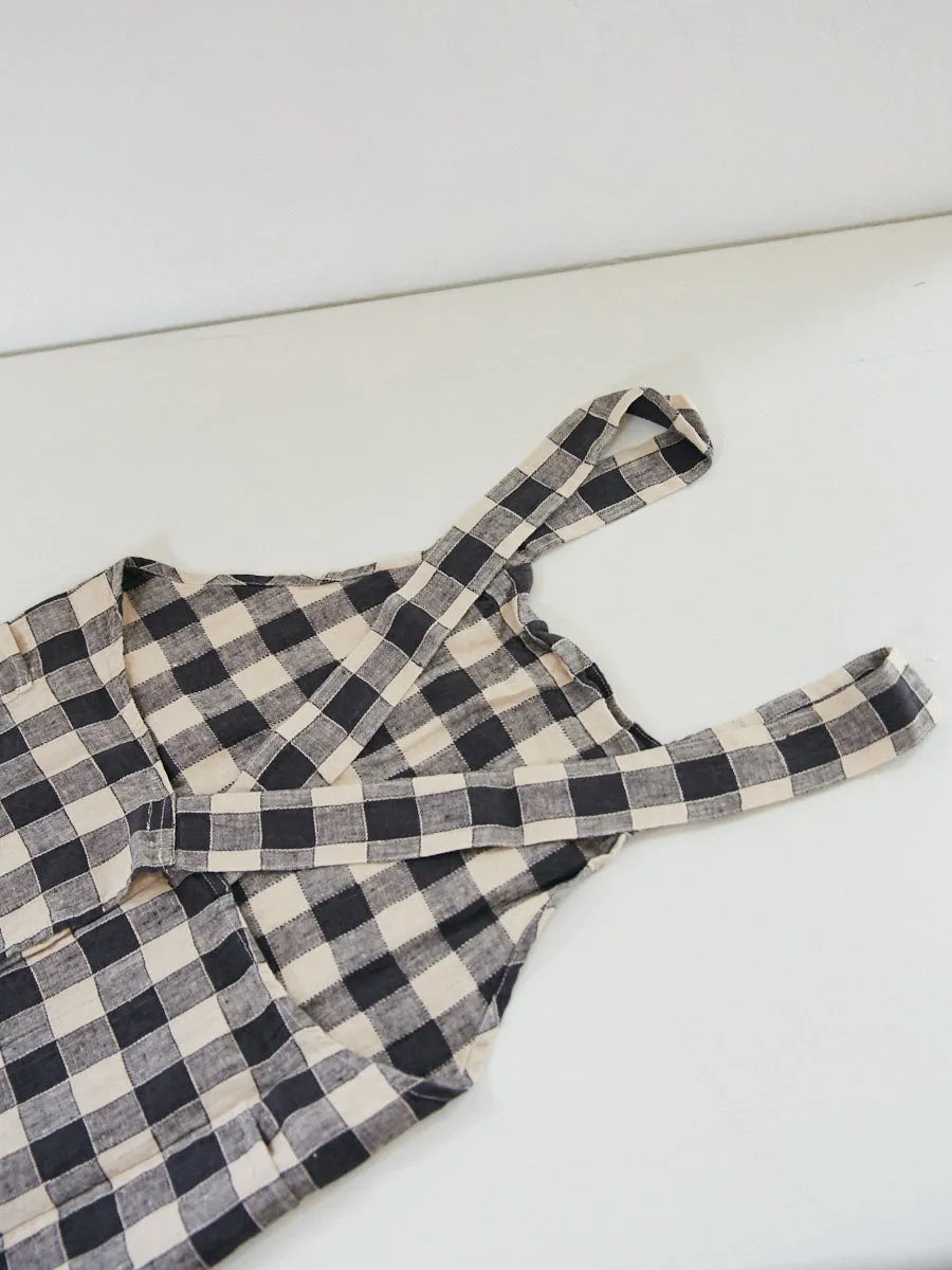 Gingham Linen Apron | Fusain