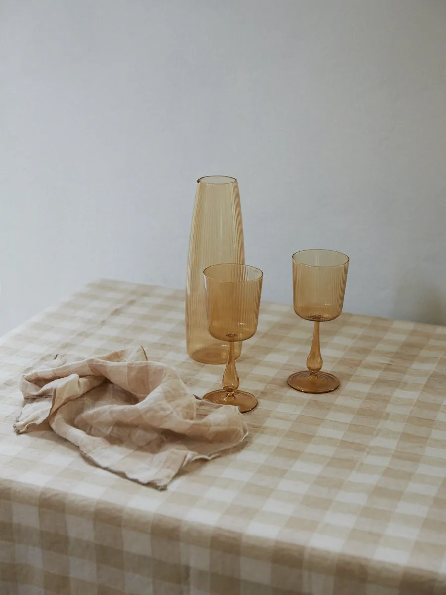 Gingham Linen Napkin | Crme | Set of 2