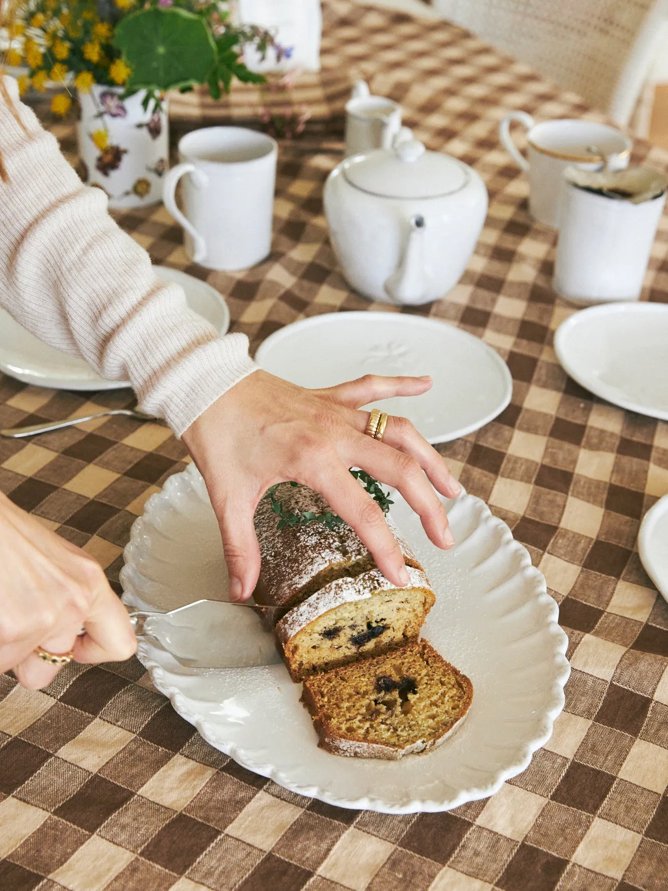 Gingham Linen Table Cloth | Noisette