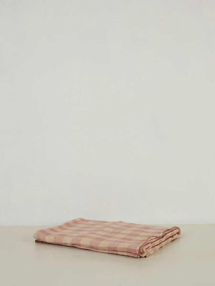 Gingham Linen Table Cloth Square | Bois de Rose