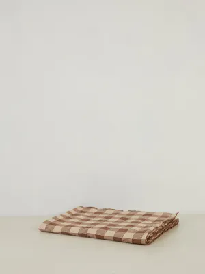 Gingham Linen Table Cloth Square | Noisette