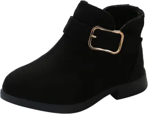 Girl Boots Kids Ankle Boots Warm Side Zipper Boots Low Heel Short Booties Winter Snow Boots Toddler Anti-Slip Shoes