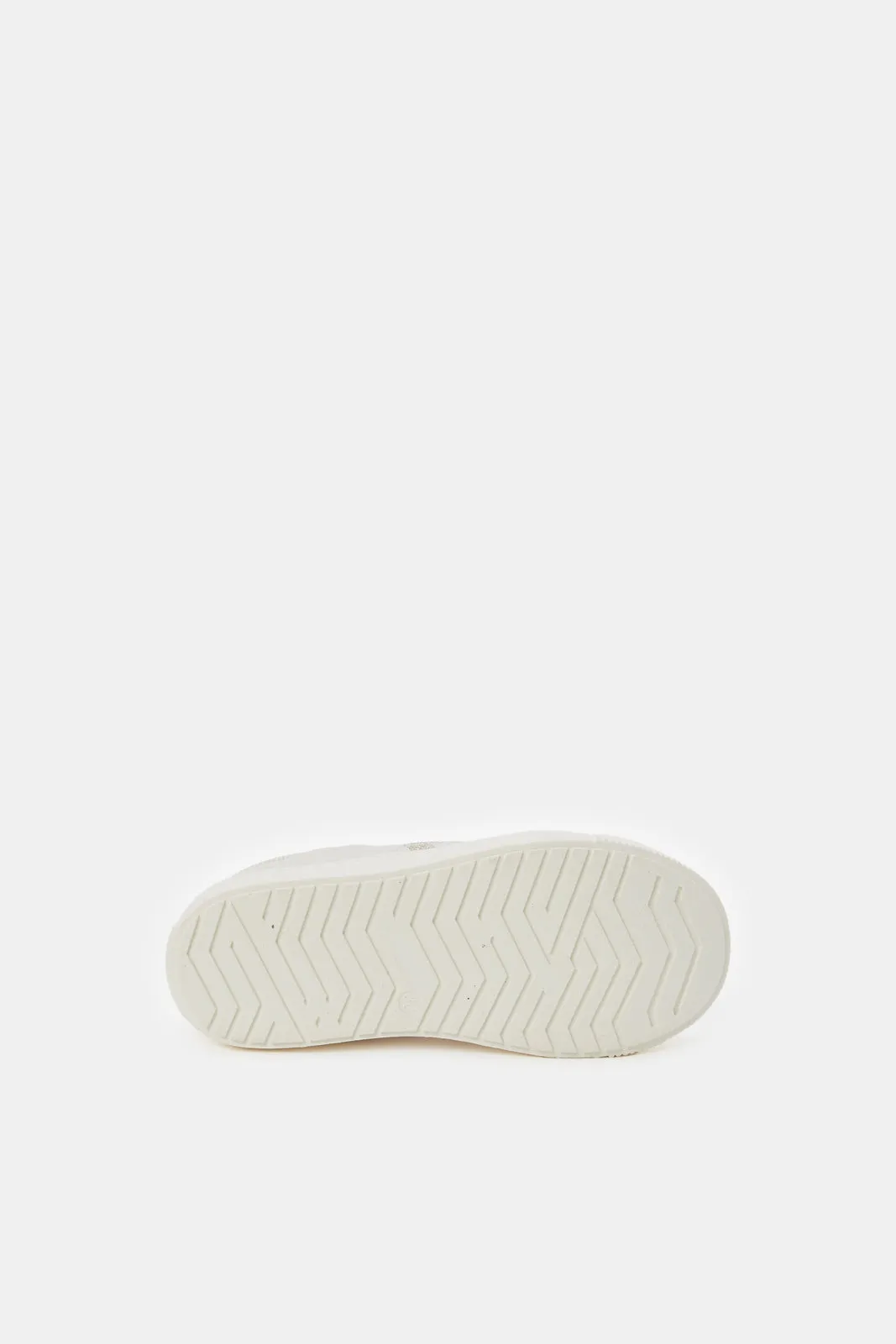 Girls White Lace-Up Sneakers