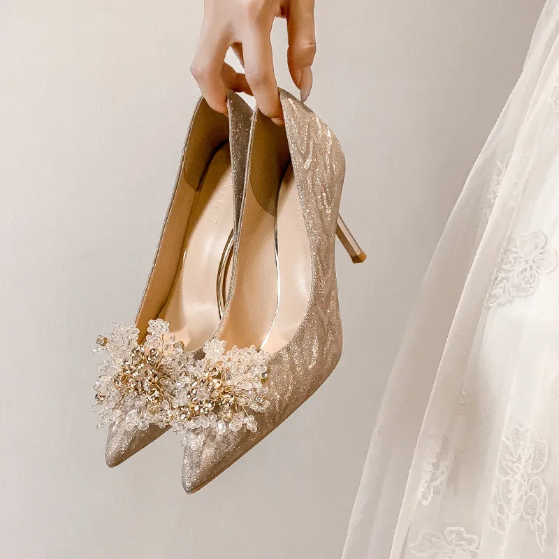 Golden Glamour and Sexy Sparkles Fashionable Shoes