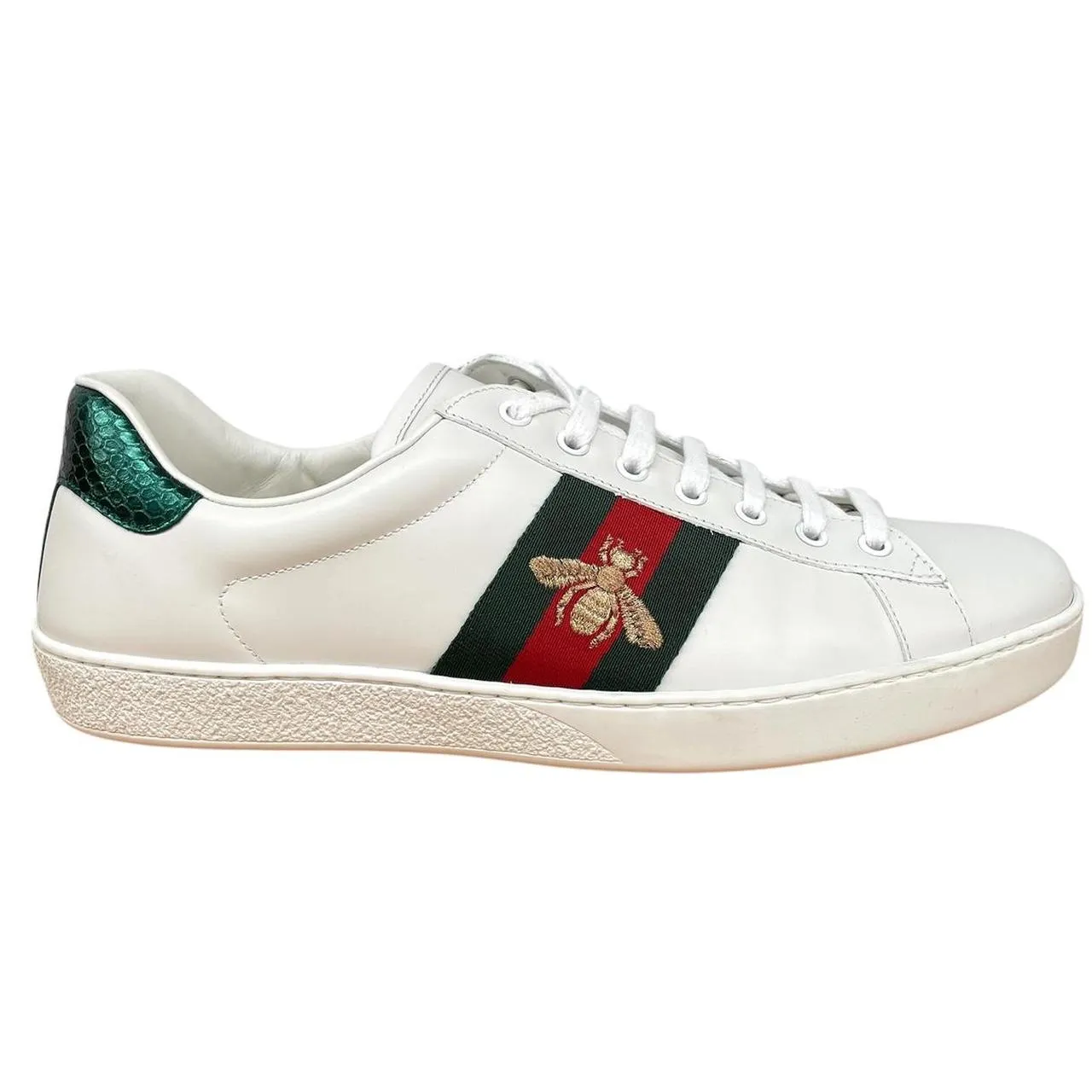 Gucci Ace Bee Embroidery Trainers UK 11.5