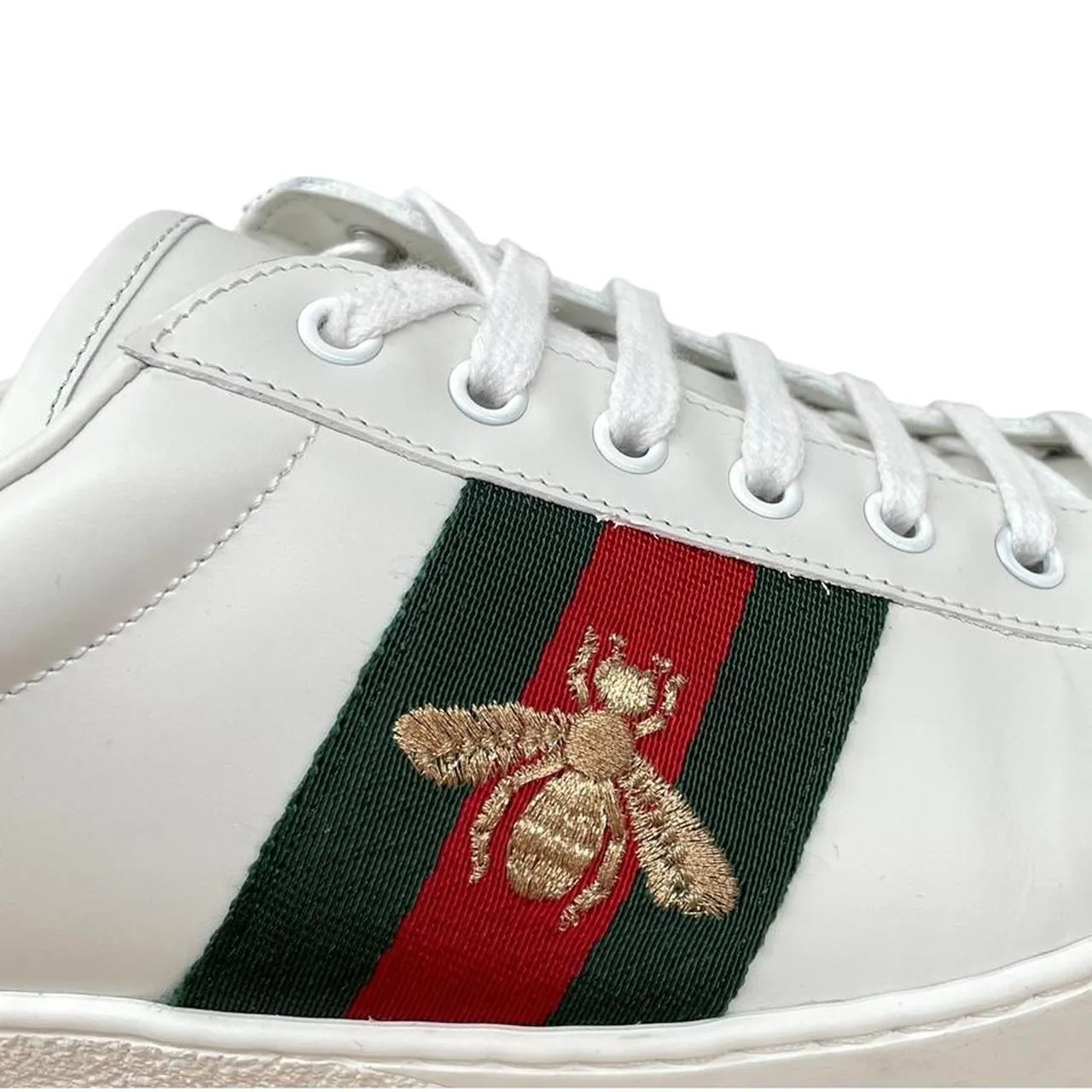 Gucci Ace Bee Embroidery Trainers UK 11.5