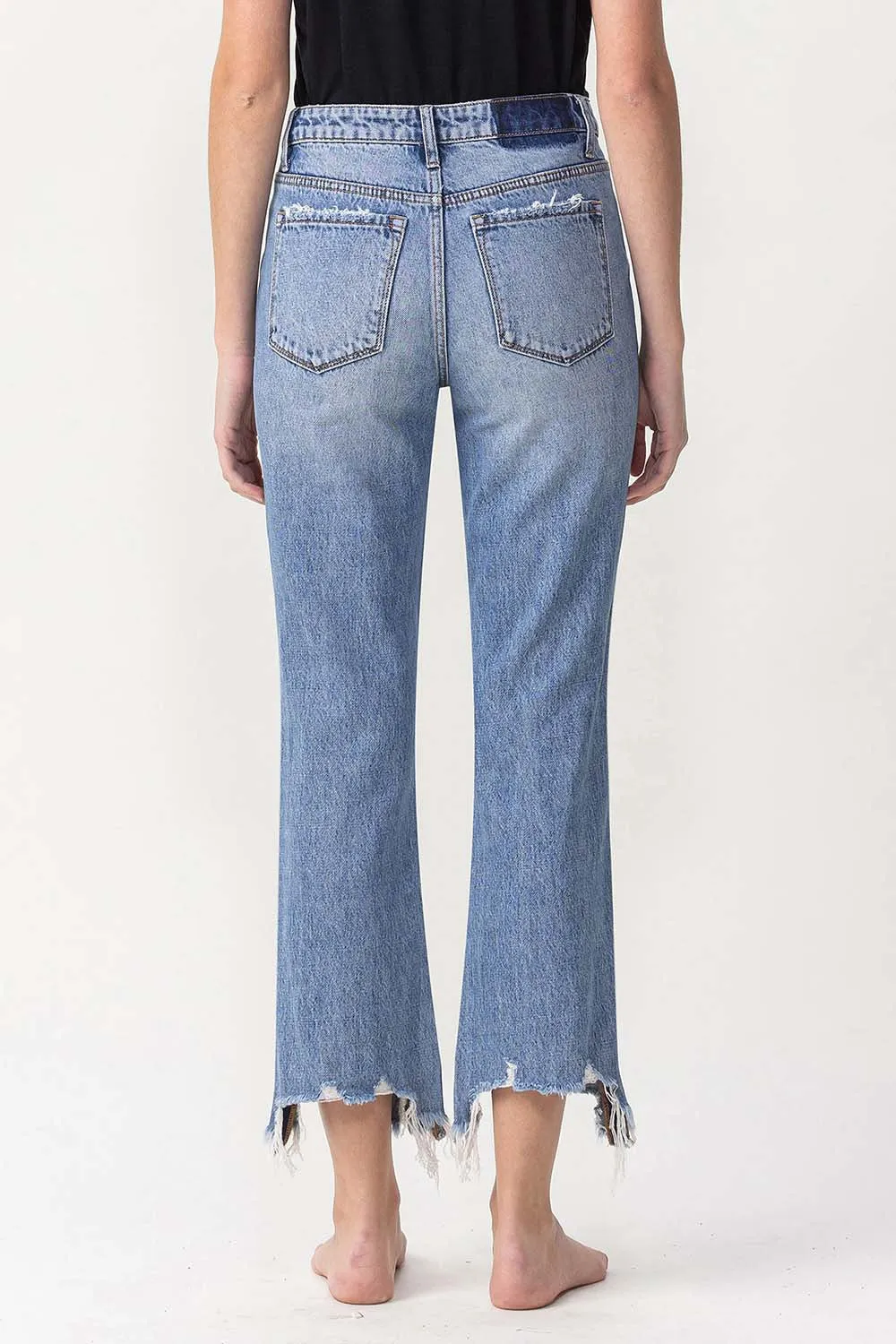 Hallie High-Rise Distressed Straight Jeans | Lovervet