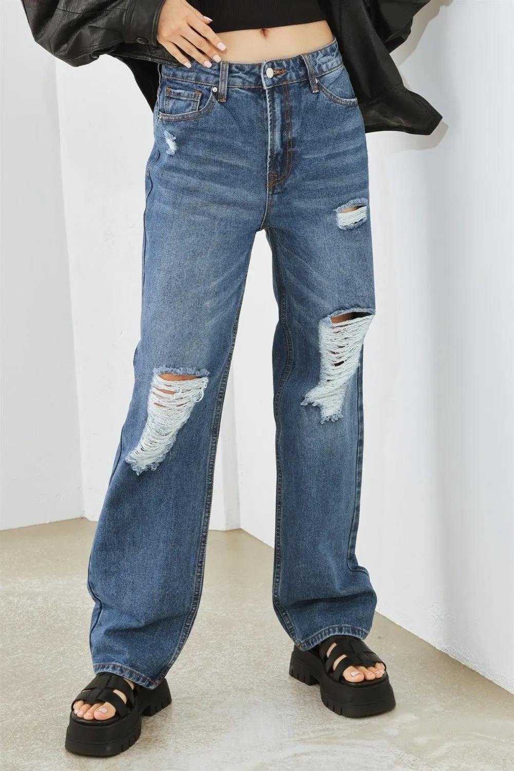 Hammer Distressed High-Waist Jeans