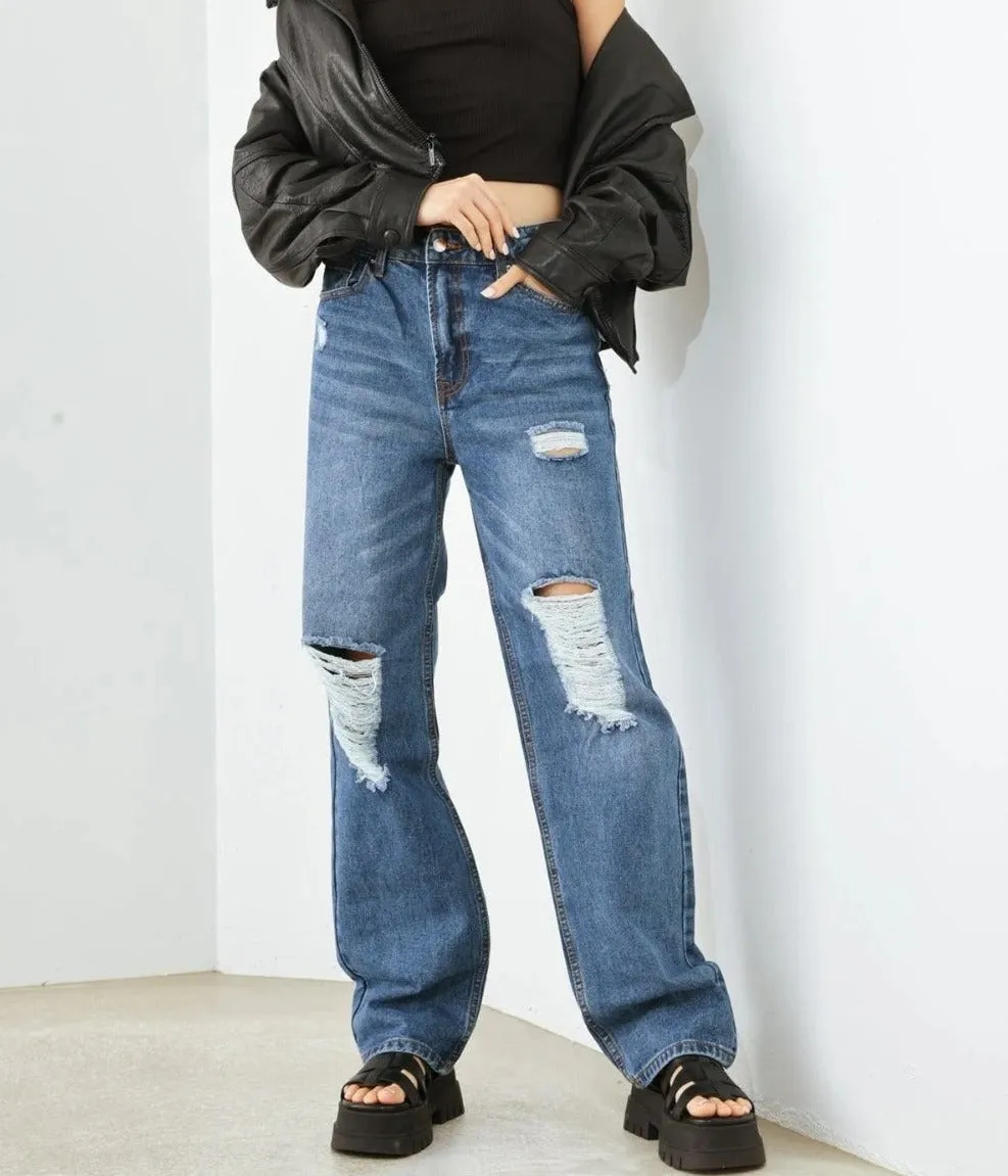 Hammer Distressed High-Waist Jeans