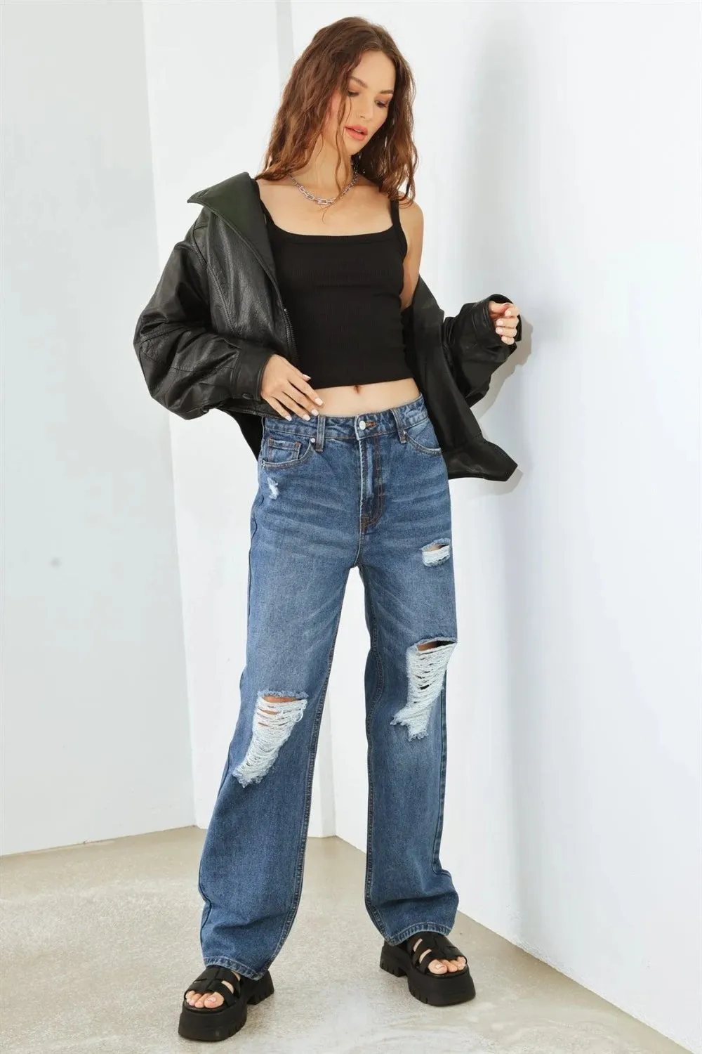 Hammer Distressed High-Waist Jeans